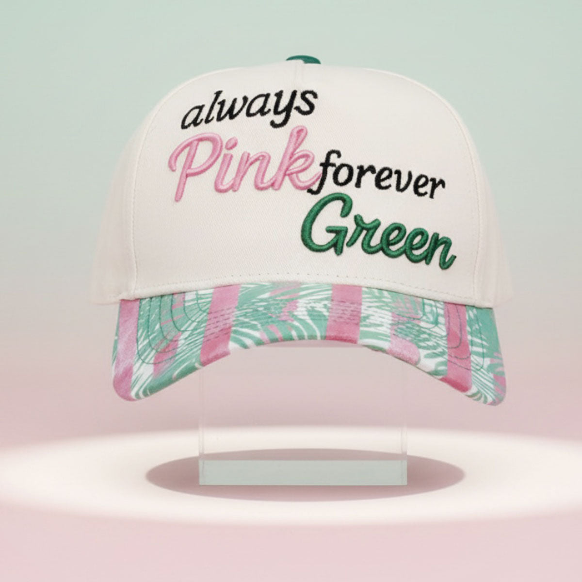 Always Pink Forever Green Baseball Cap