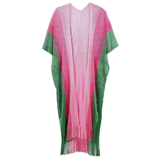 Kimono Lurex Stripe Pink and Green for Women