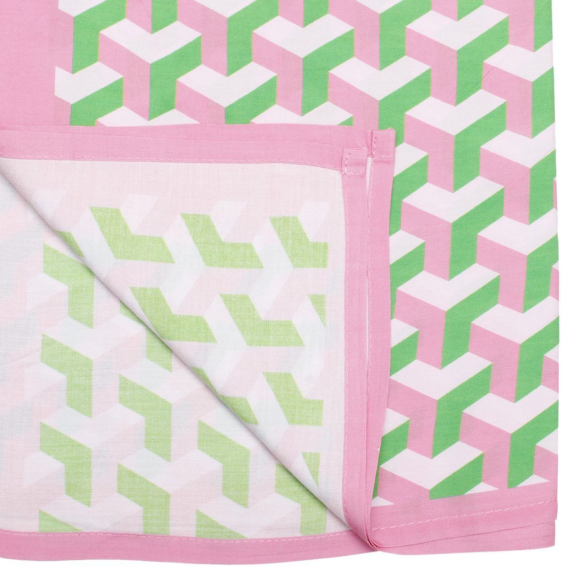 Kimono Pink Green Block Print AKA Women