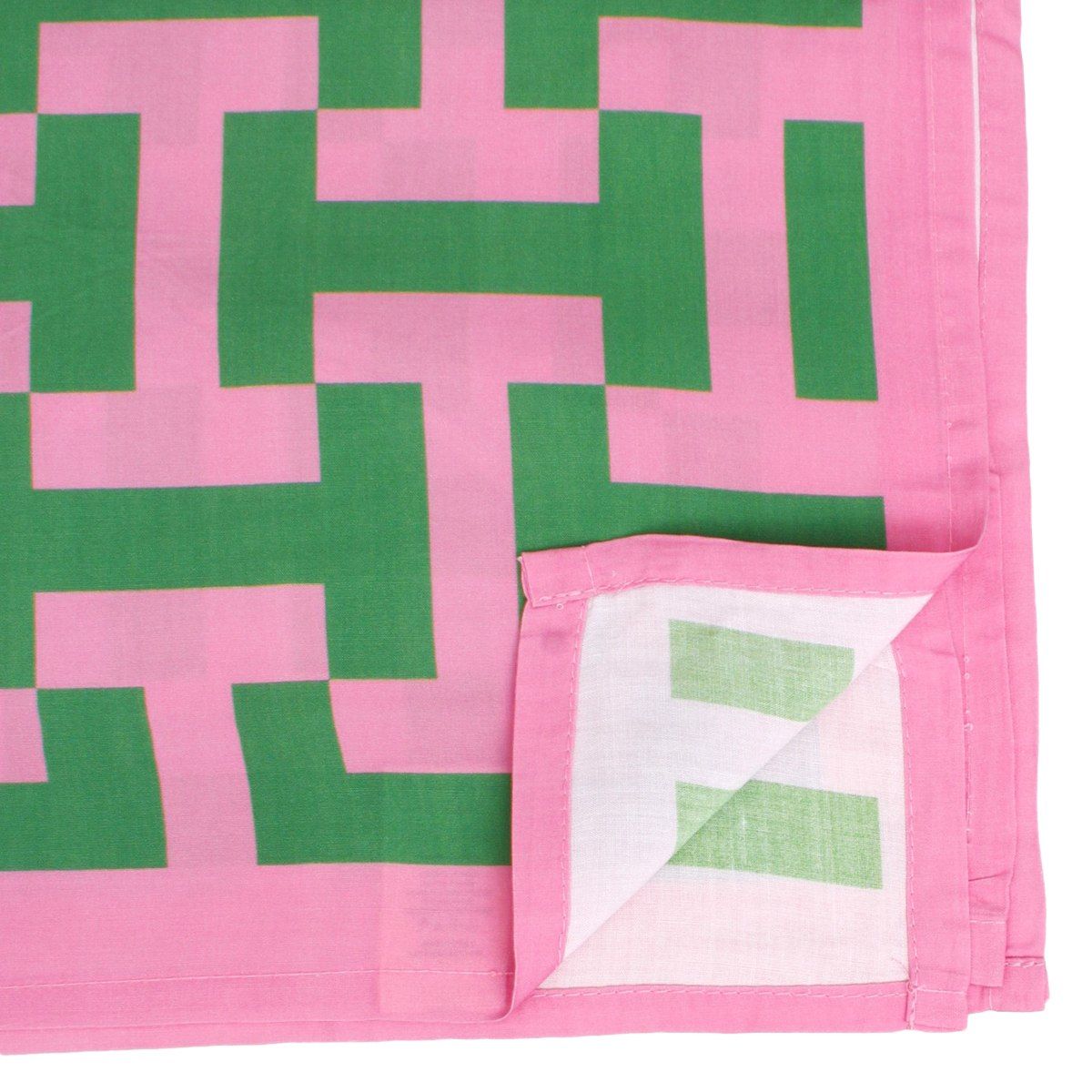 AKA Sorority Pink Green Geometric Viscose Kimono