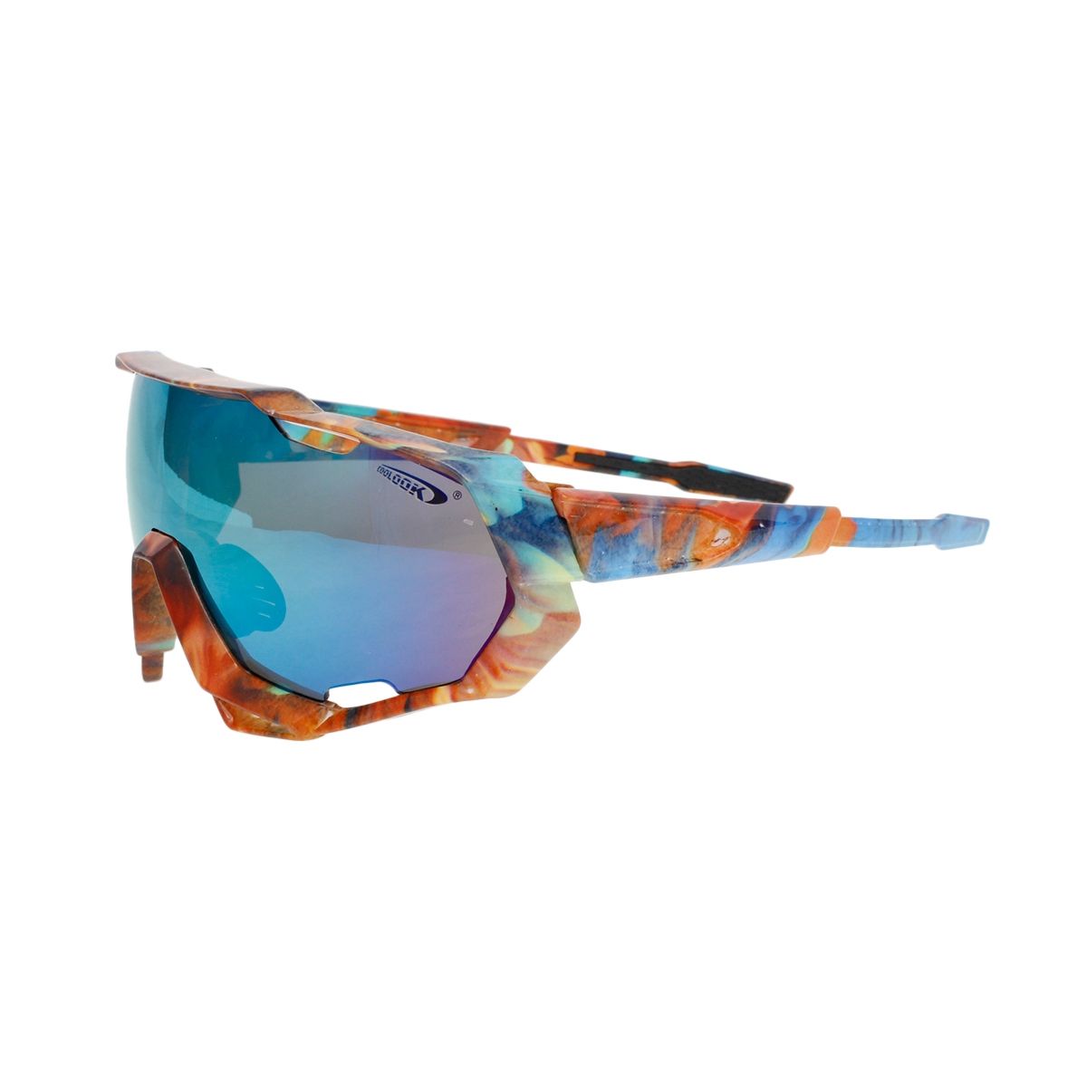 Sunglasses Brown Graphic Print Mirror Sport Eyewear