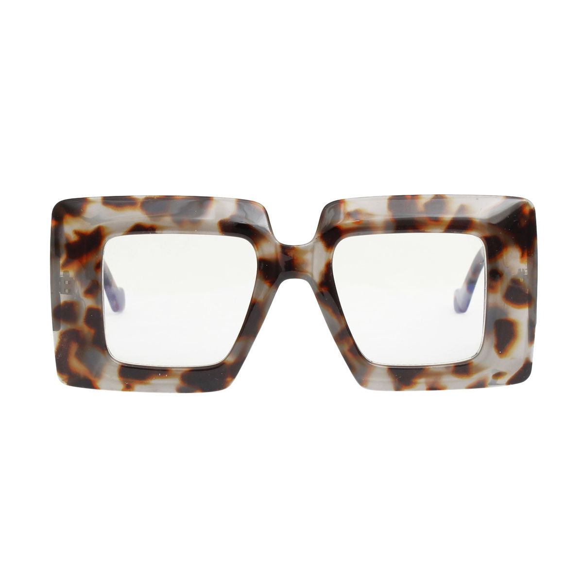 BLB Glasses Square Gray Tort Wide Edge Eyewear