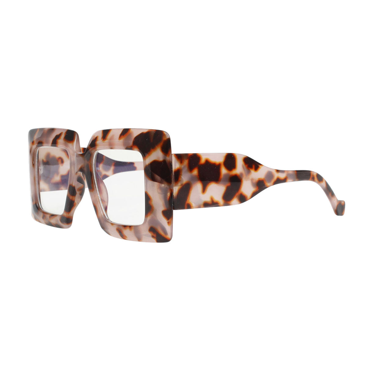 BLB Glasses Square Pink Tort Wide Edge Eyewear