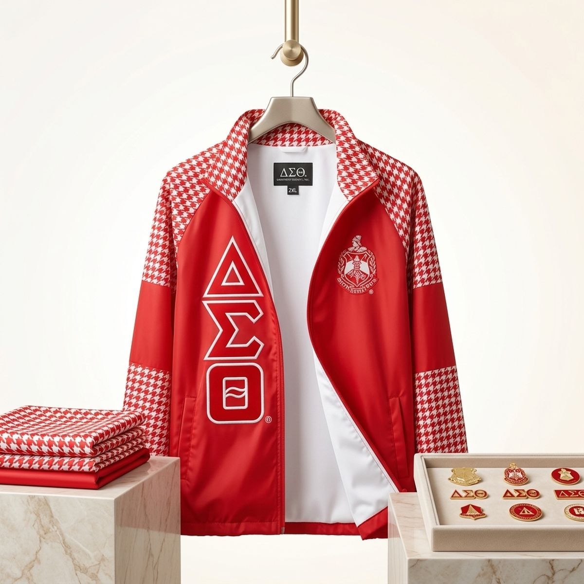 DST Greek Apparel 5XL Red Windbreaker Jacket