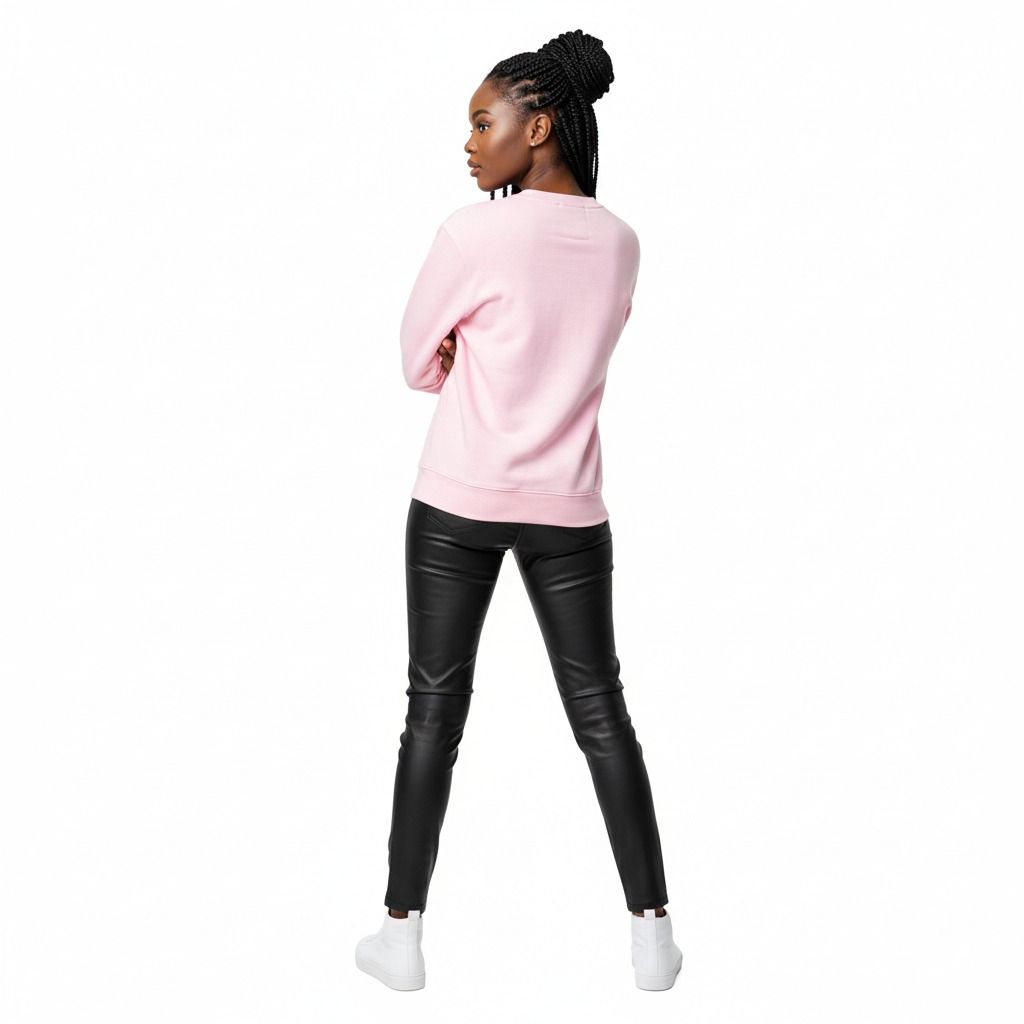 AKA Greek Gear L Pink Embroidered Crew Sweatshirt