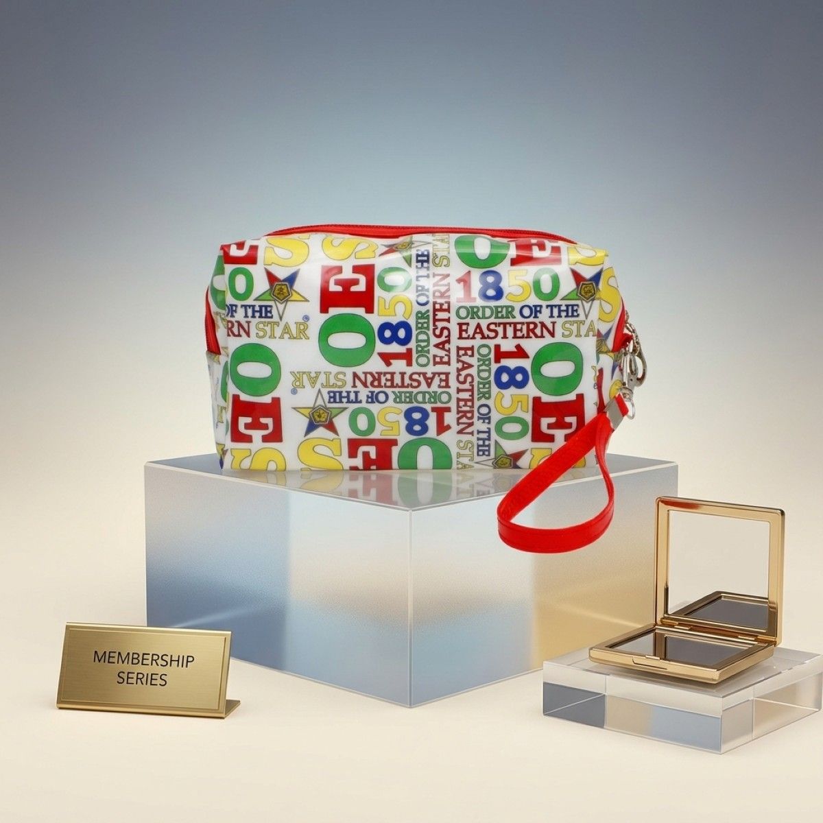OES Multicolor Graphic Print Makeup Pouch