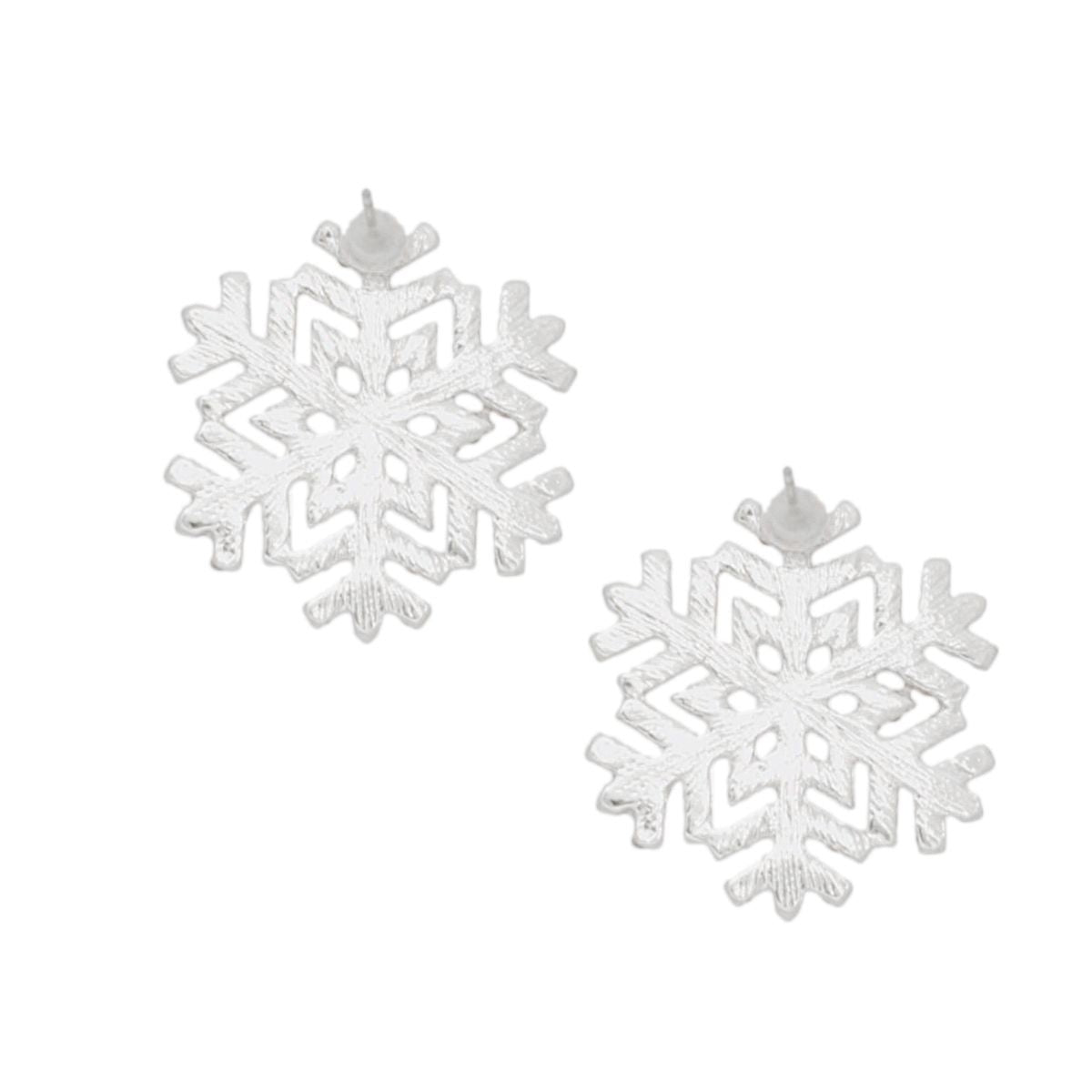 Stud Radiating Snowflake Silver Earrings for Women