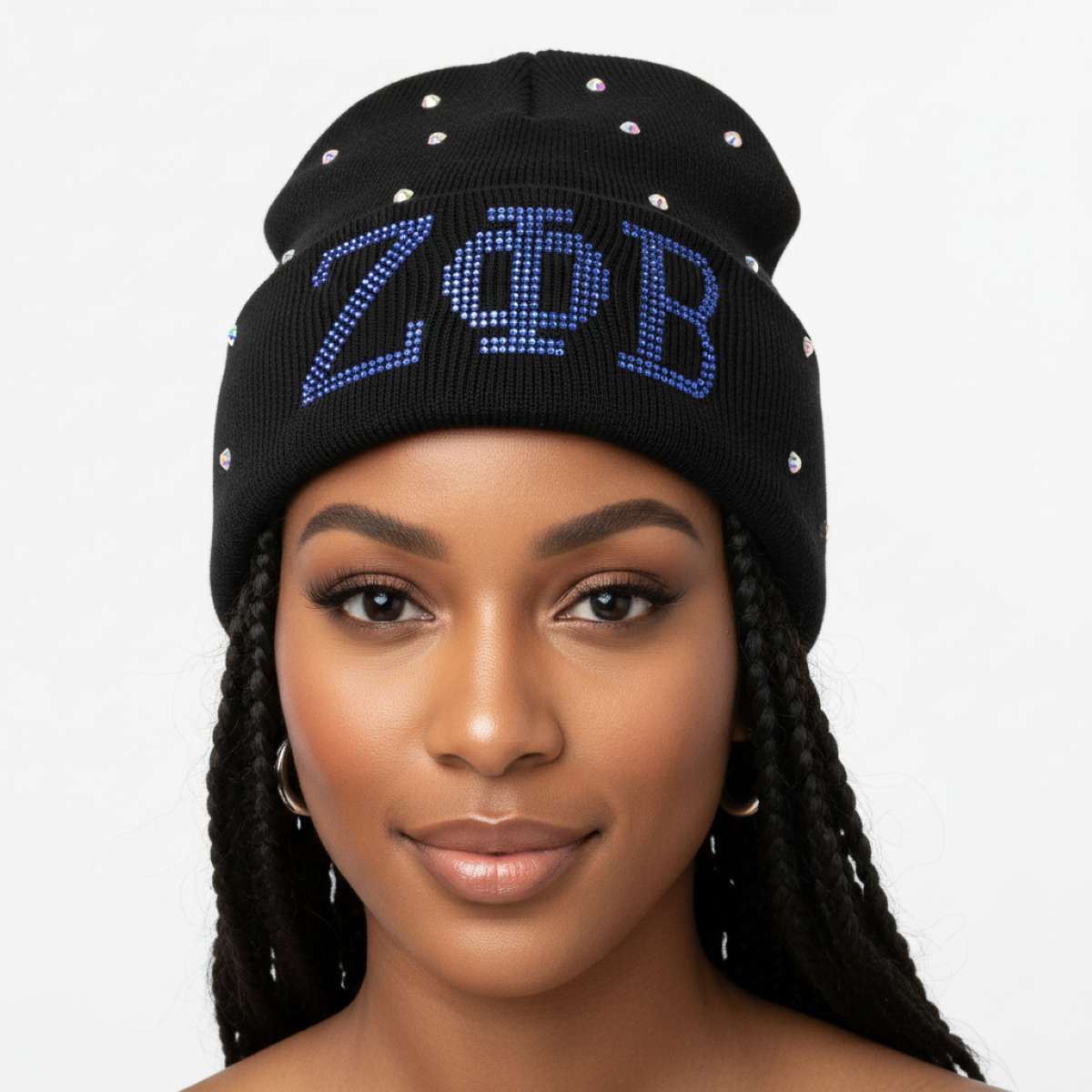 ZPB Sorority Pride Black Bling Winter Beanie Hat