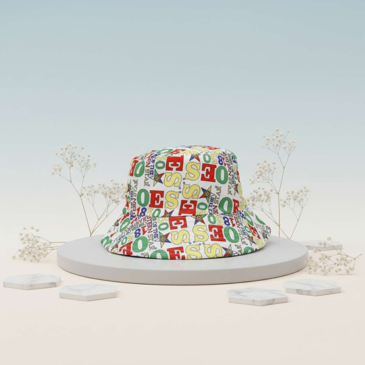 OES Sorority Pride Graphic Print Bucket Hat