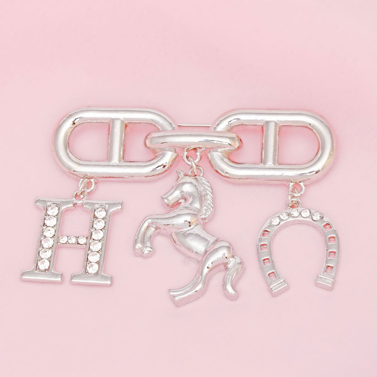 Brooch Silver Iconic H Equestrian Parisian Pin