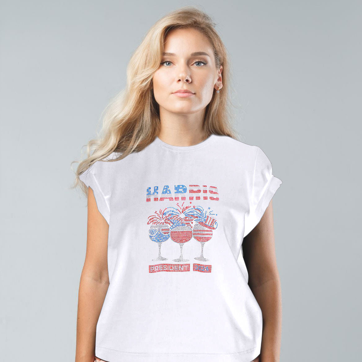 Shirt S White HARRIS PRESIDENT Bling for Women