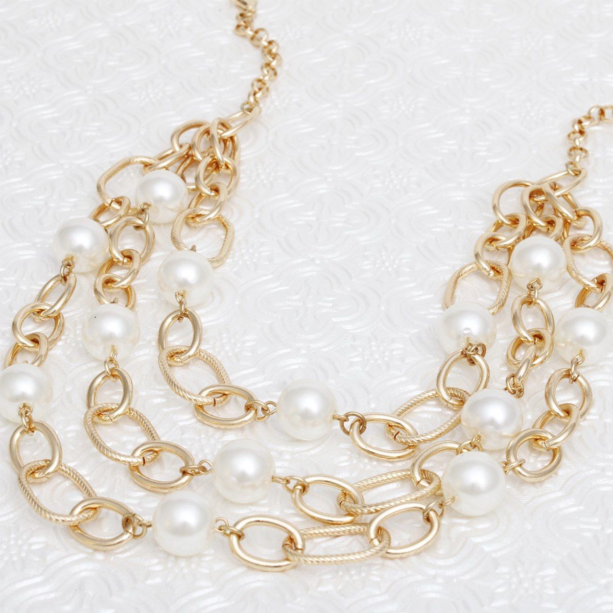 Chain Gold Parisian Chic Cream Pearl Necklace