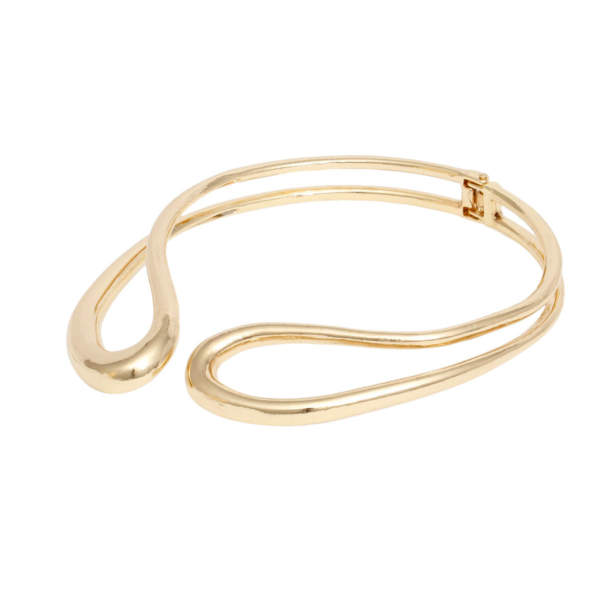 Choker Rigid Looped Gold Metal Hinge Collar