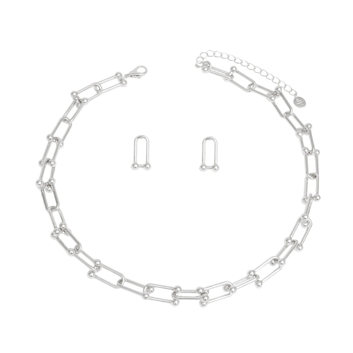Chain Silver Gauge Links Single Strand Necklace
