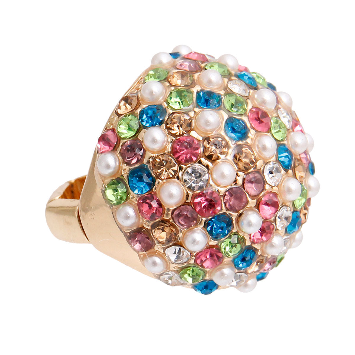 Multi Stone and Pearl Cocktail Ring