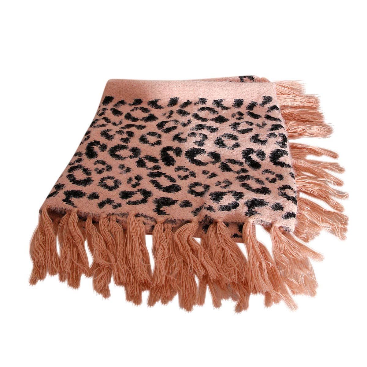 Pink Leopard Eyelash Poncho