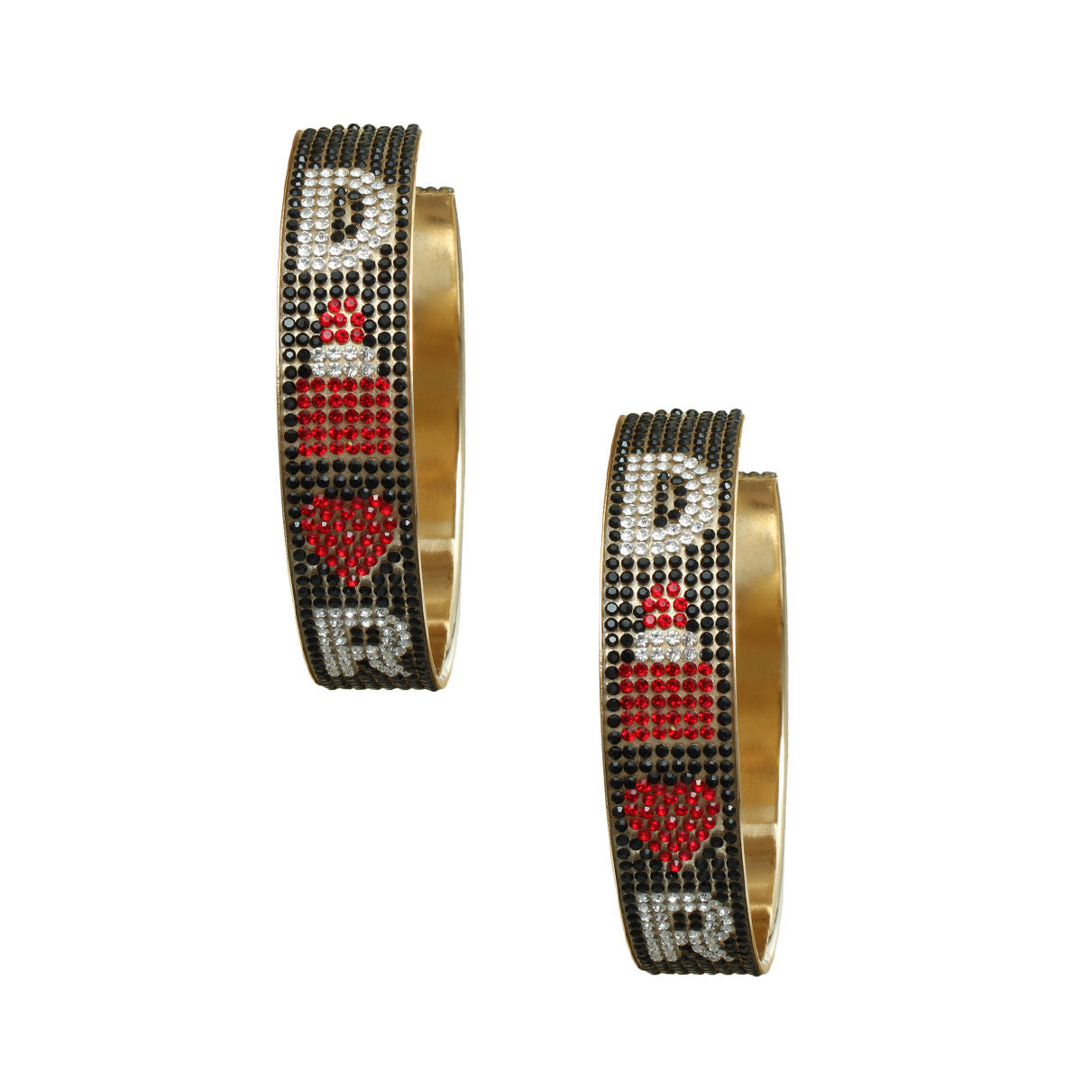 Dazzling Duet: Red & Black Signature Hoops