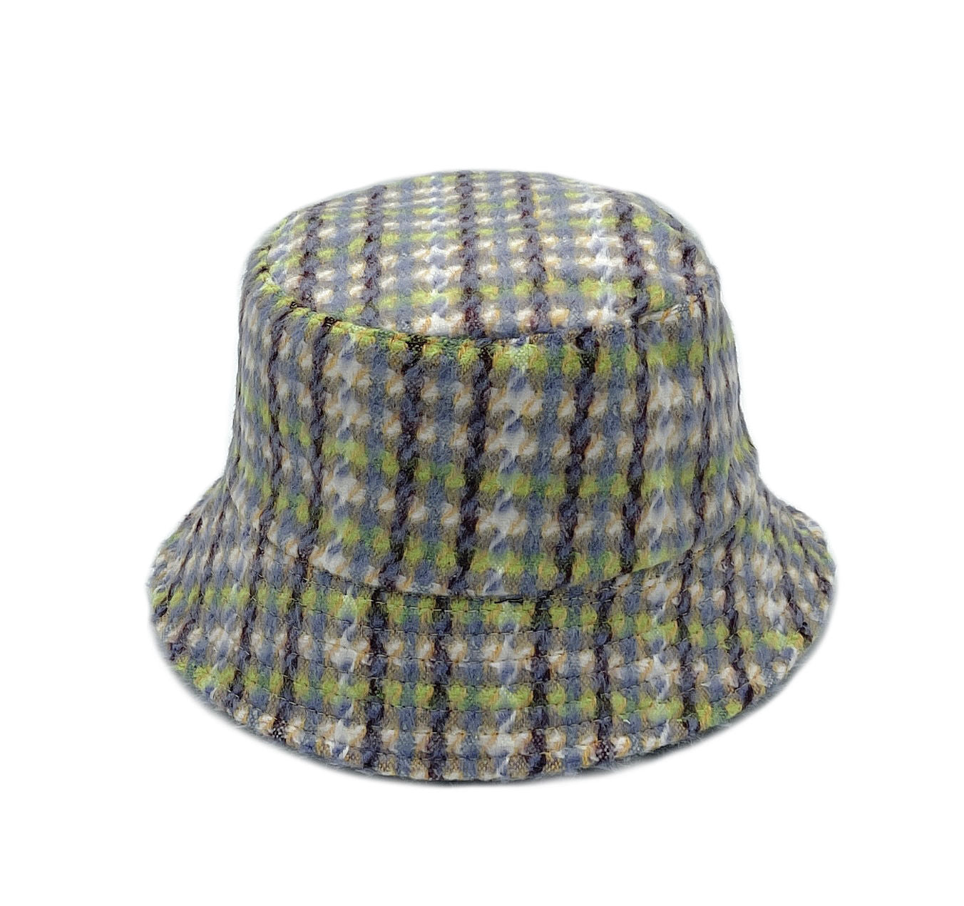 Lavender Plaid Woolen Bucket Hat