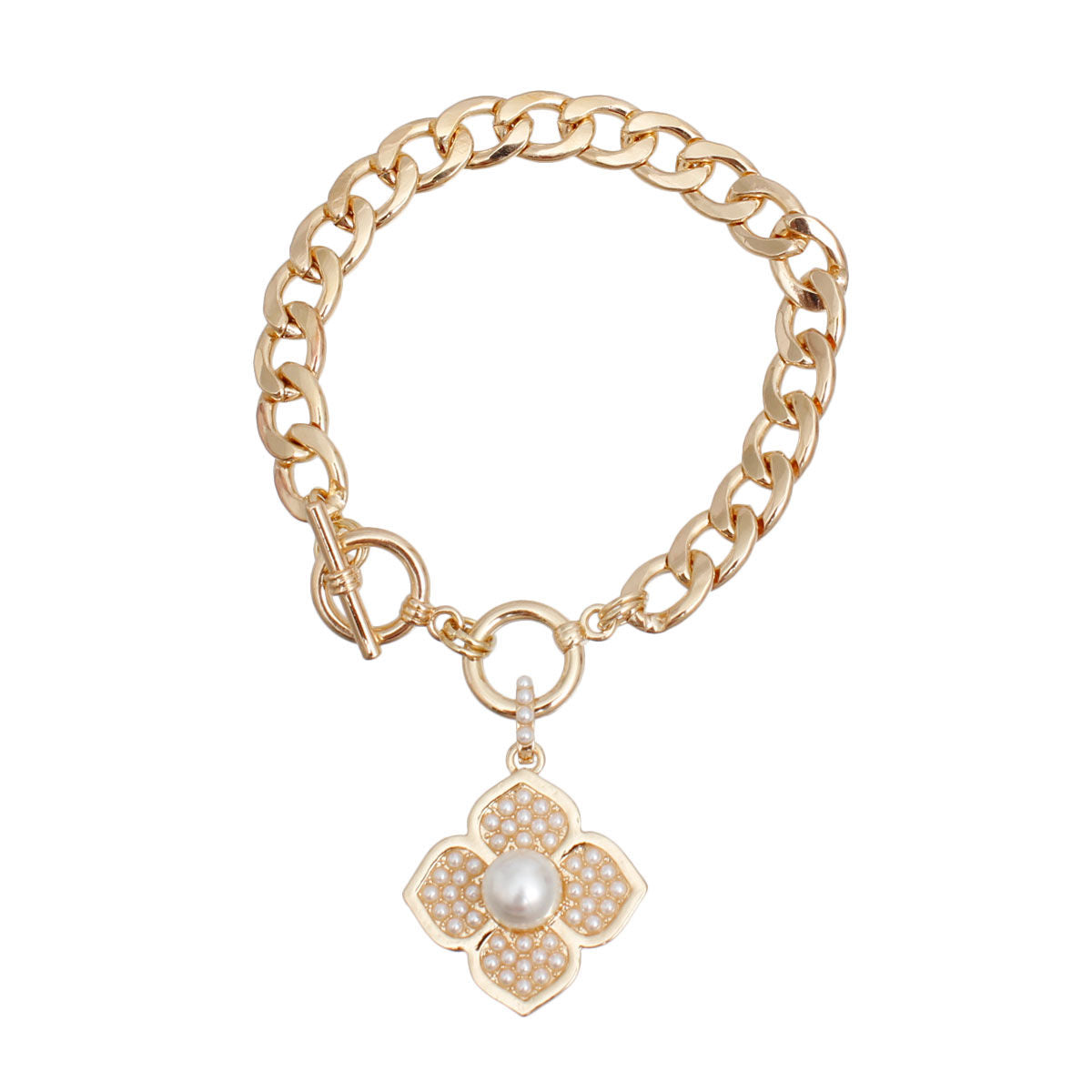 Pearl Bloom: Flower Bracelet