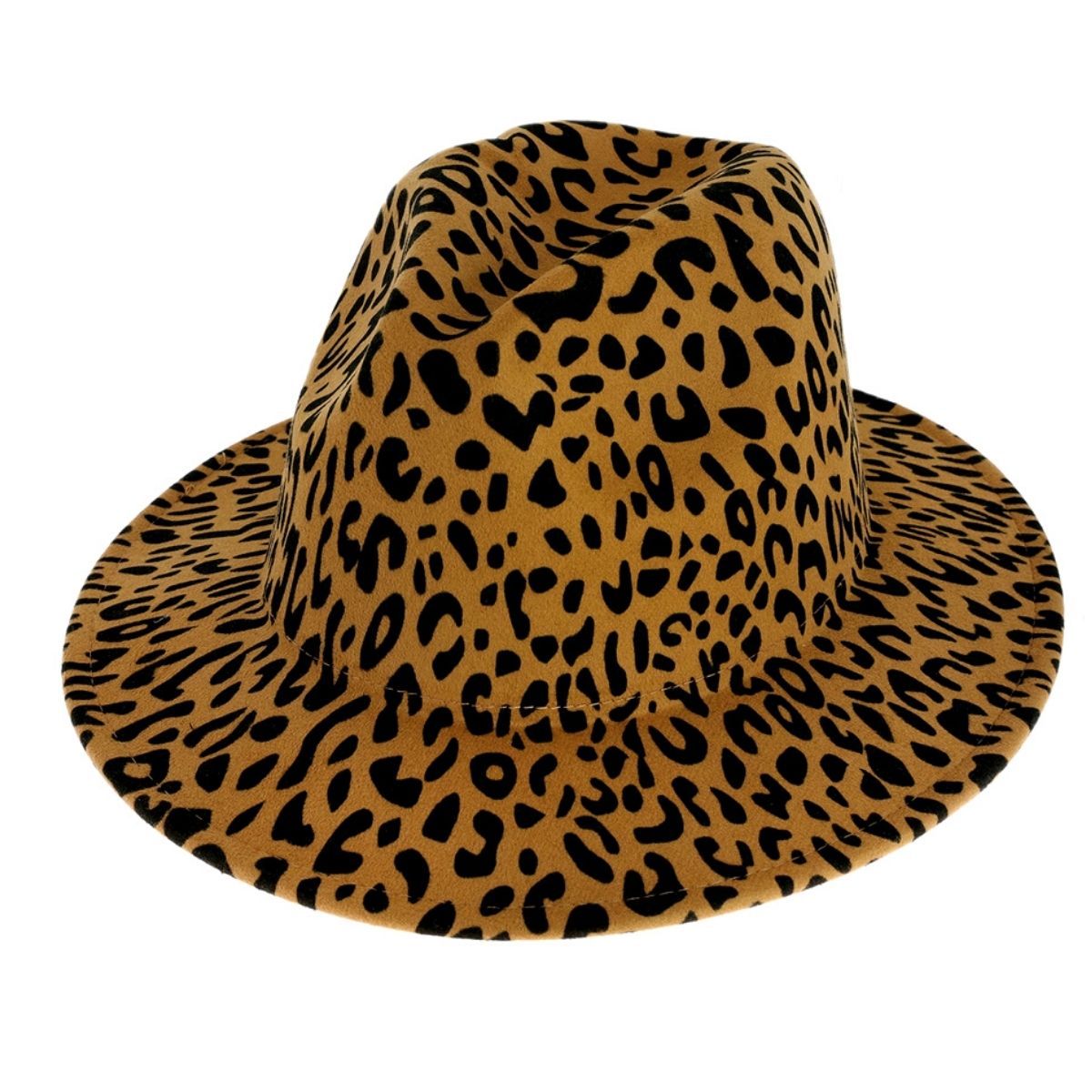 Brown Leopard Print Fedora