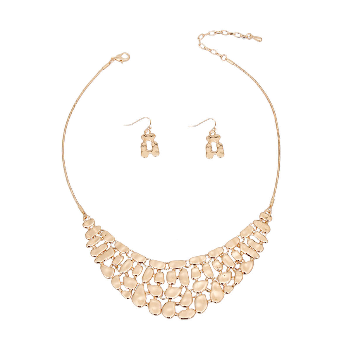 Gold Metal Link Collar Set