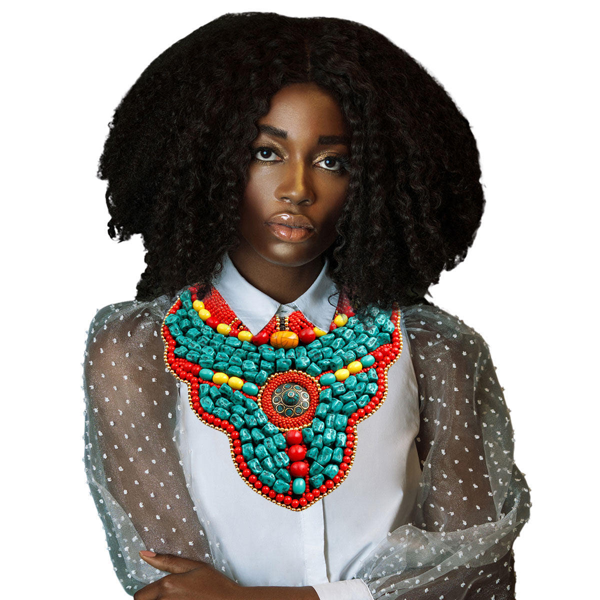 Turquoise Bead Collar Necklace