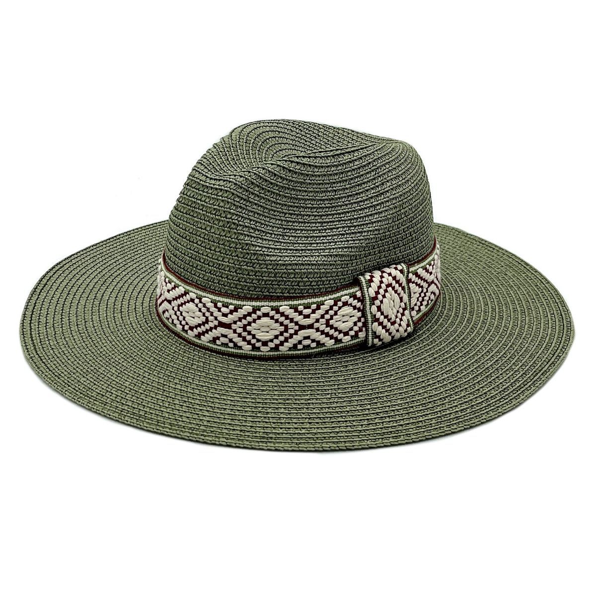 Olive Straw Panama Fedora