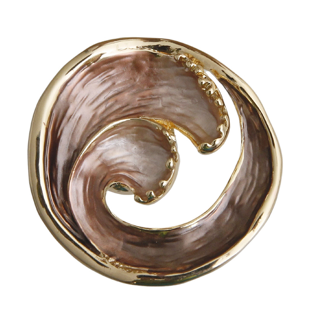 Gold Wave Magnetic Brooch