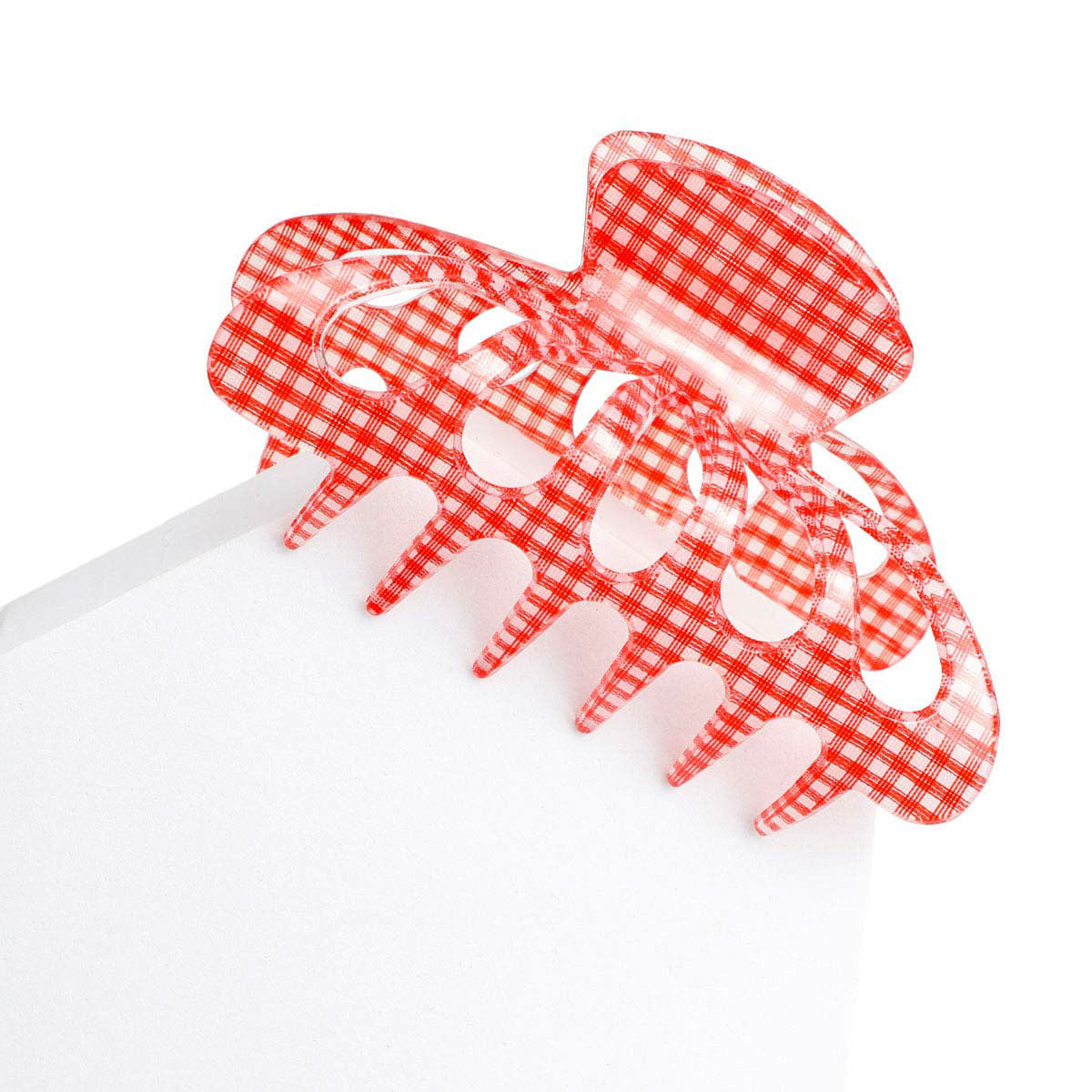 Red Gingham Big Hair Claw Clip