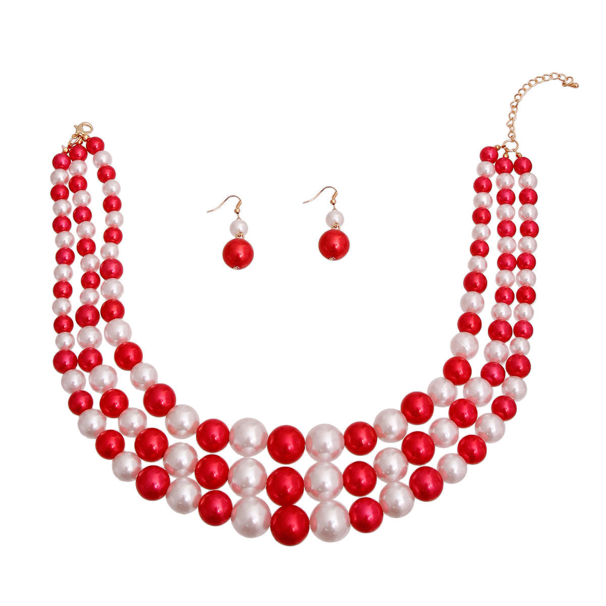 Red White Pearl 3 Layer Set