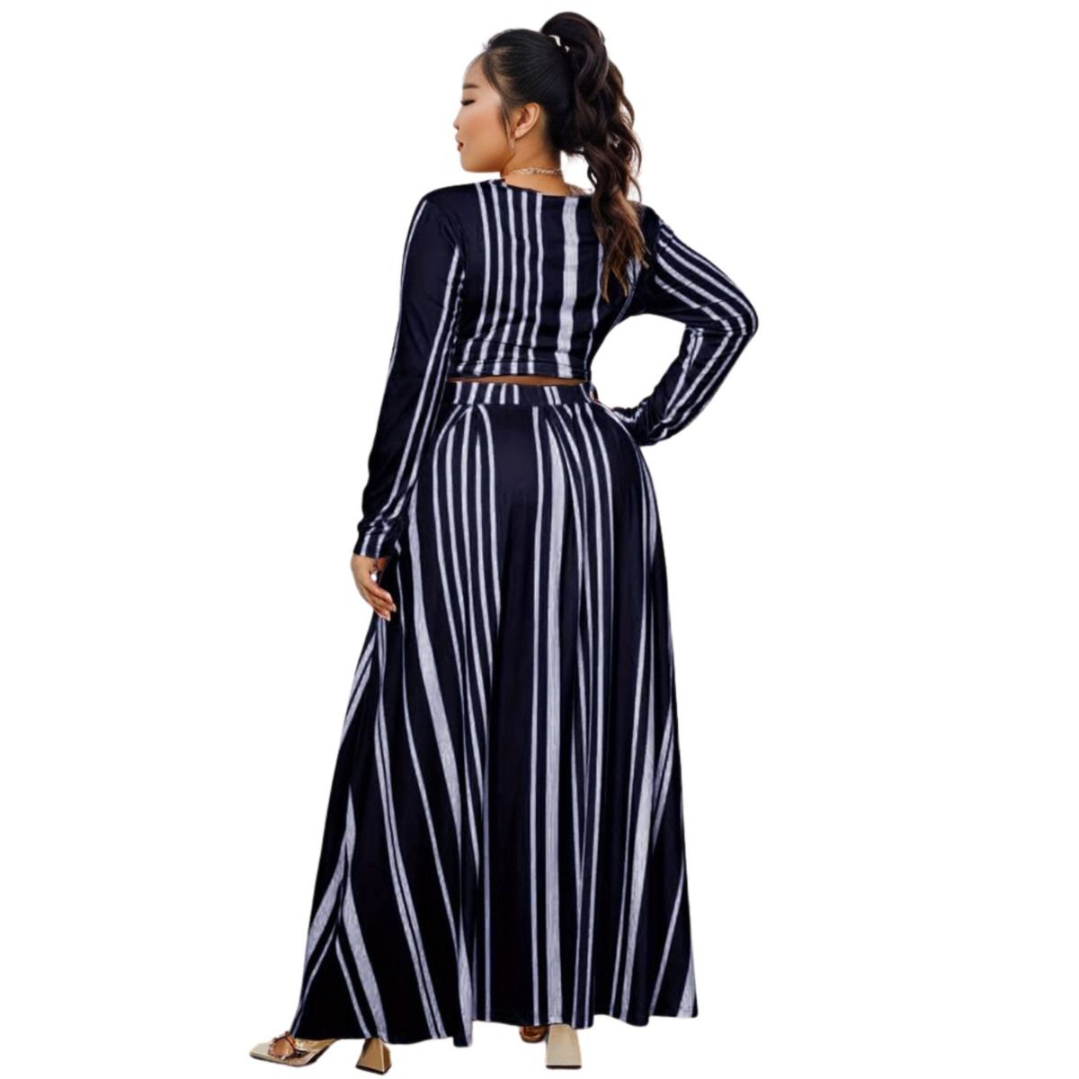 3XL Navy Stripe Outfit Set