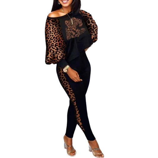 2XL Cheetah Top Pants Set