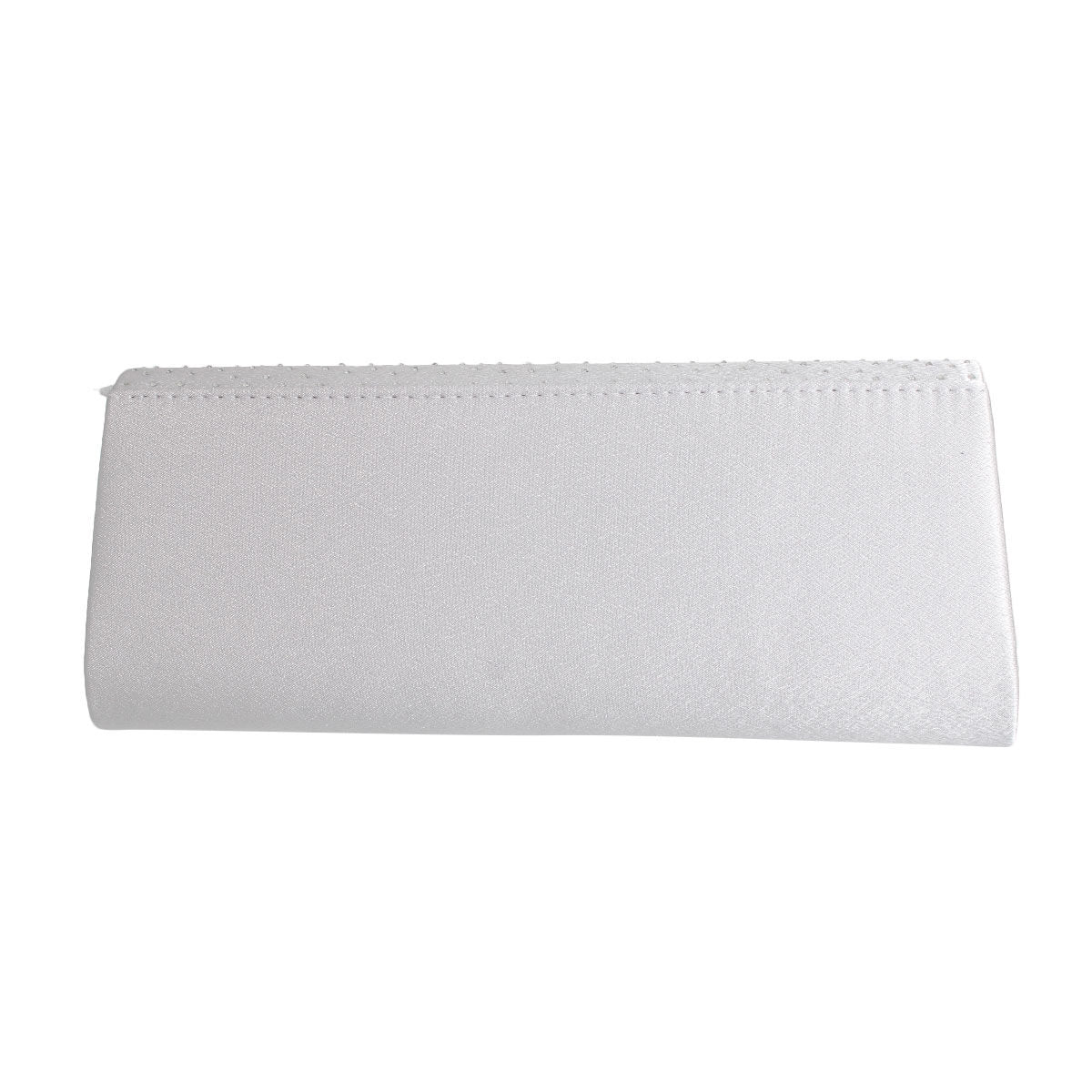 Silver Satin Stone Clutch