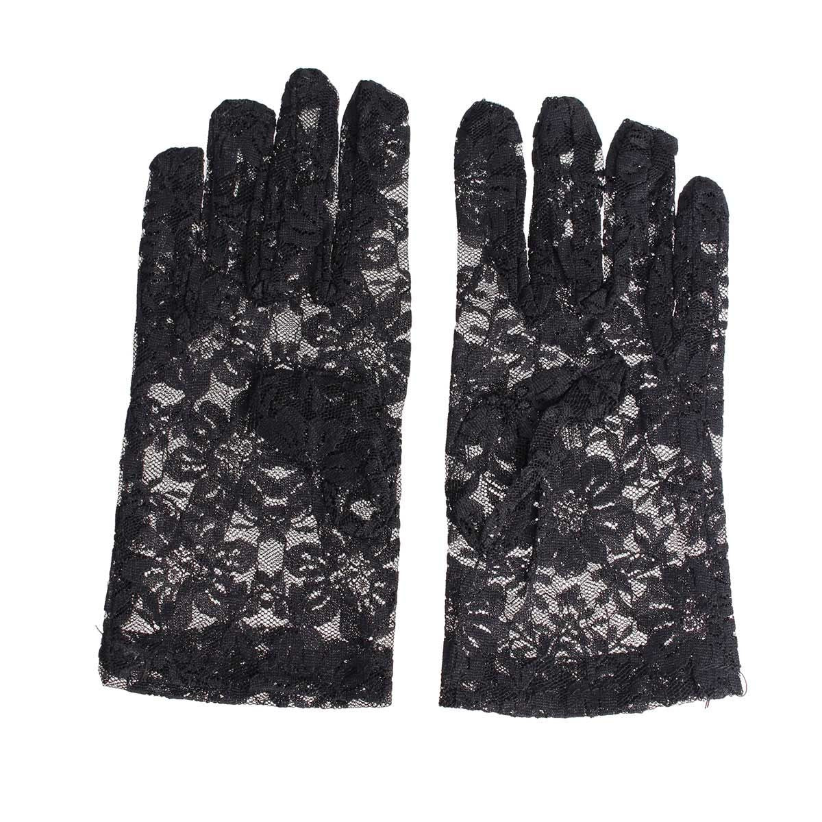 Black Short Lace Gloves