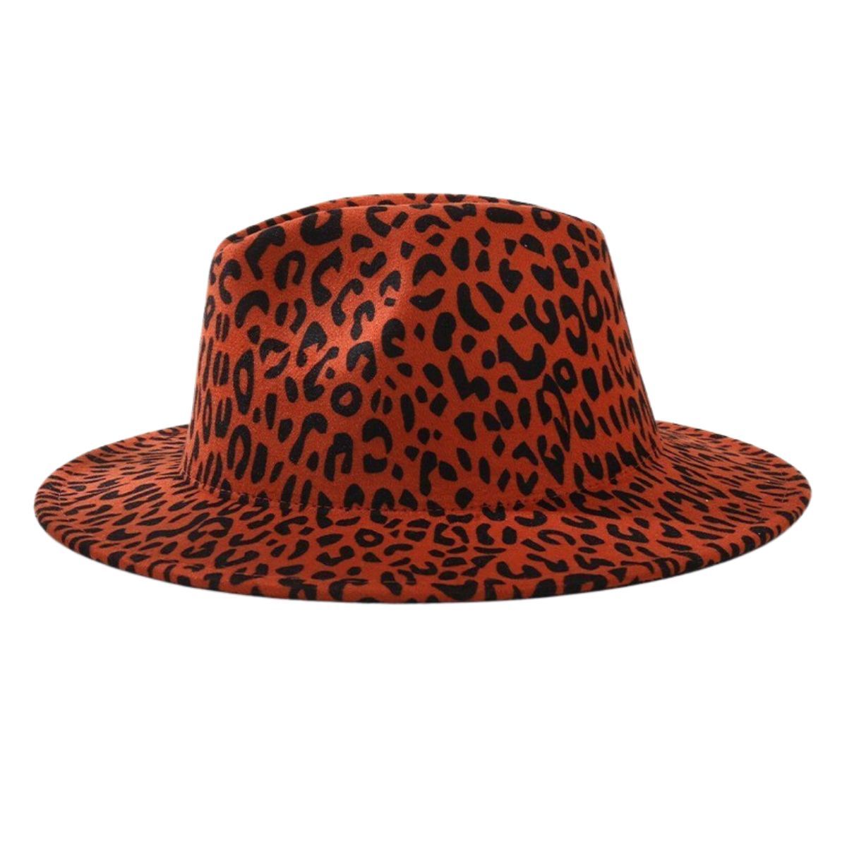 Rust Orange Leopard Fedora