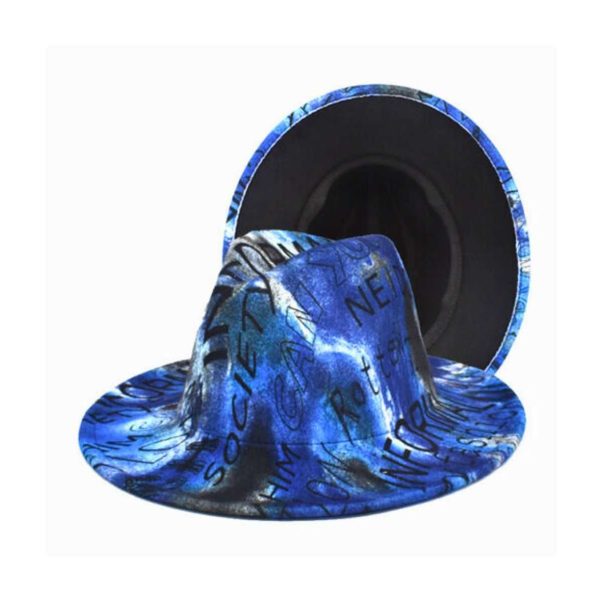 Blue Graffiti Tie Dye Fedora