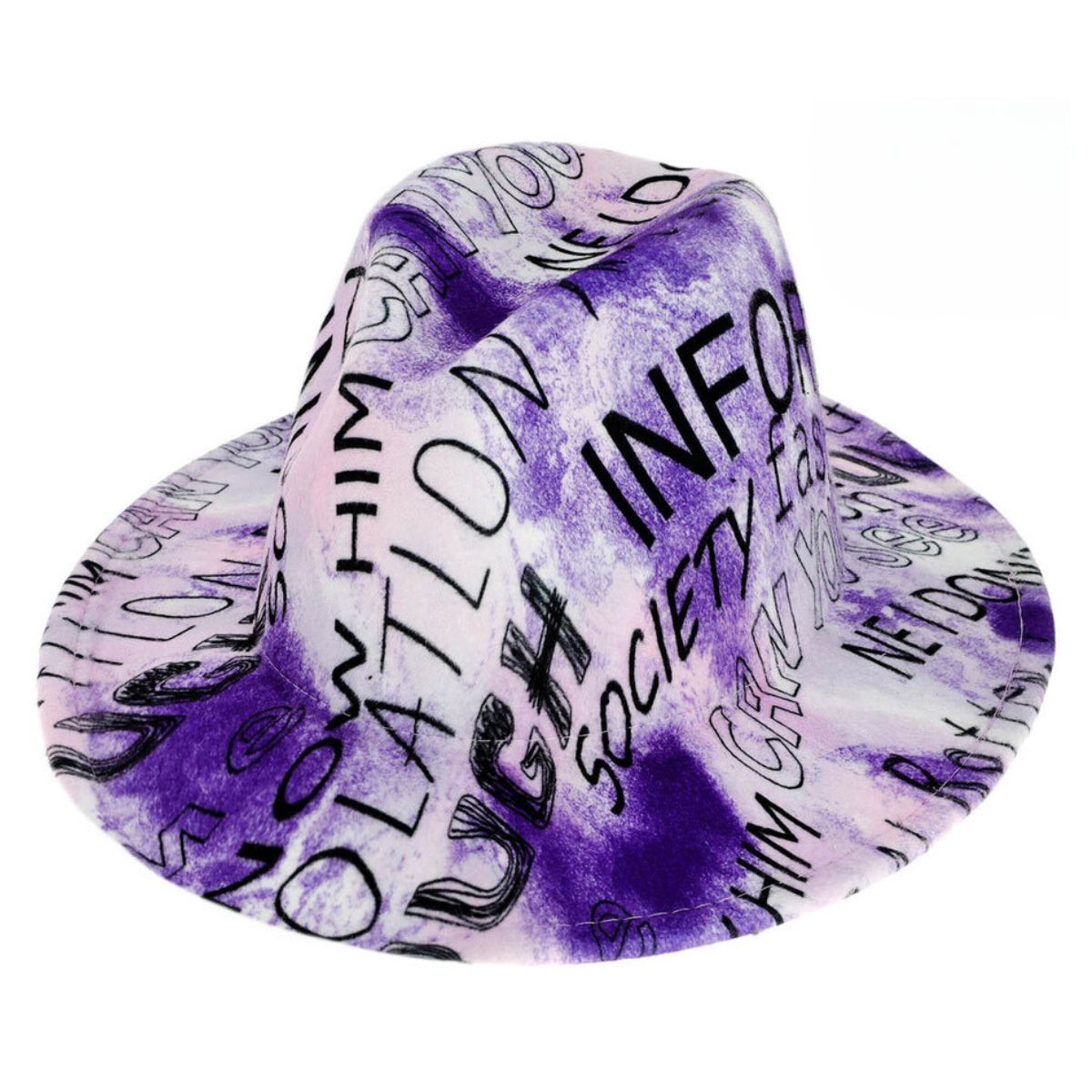 Purple Graffiti Tie Dye Fedora