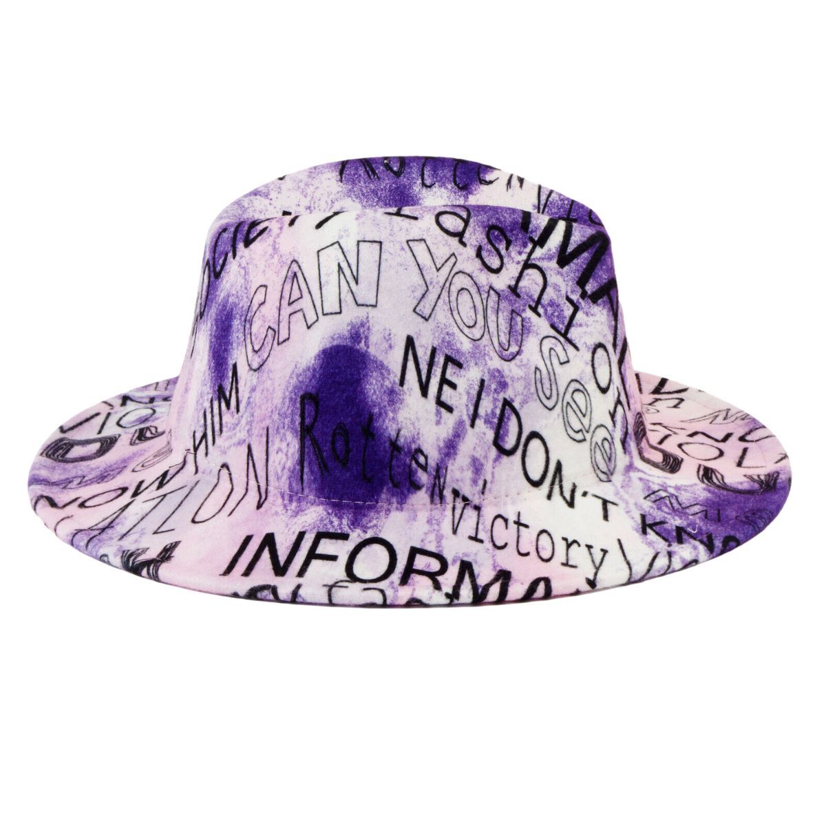 Purple Graffiti Tie Dye Fedora