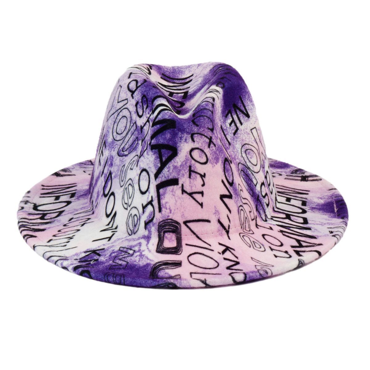 Purple Graffiti Tie Dye Fedora