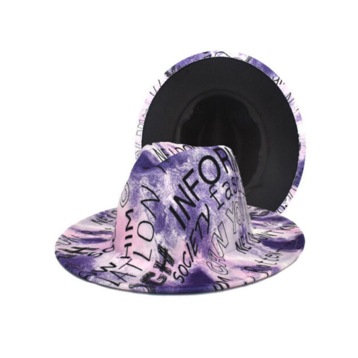 Purple Graffiti Tie Dye Fedora