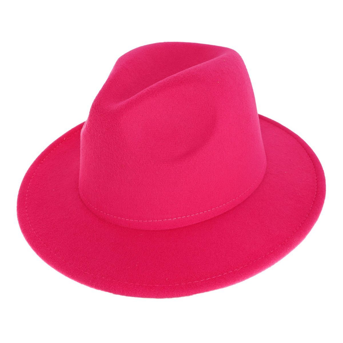 Fuchsia Solid Color Fedora