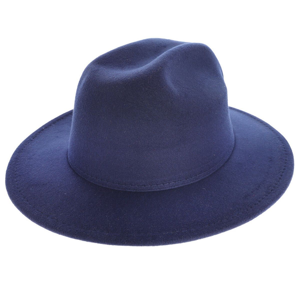 Navy Solid Color Fedora