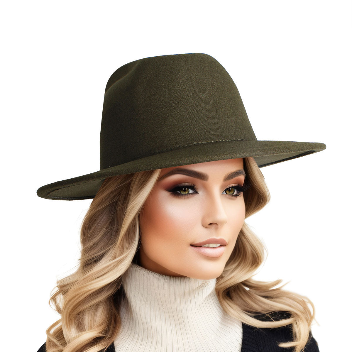 Olive Solid Color Fedora