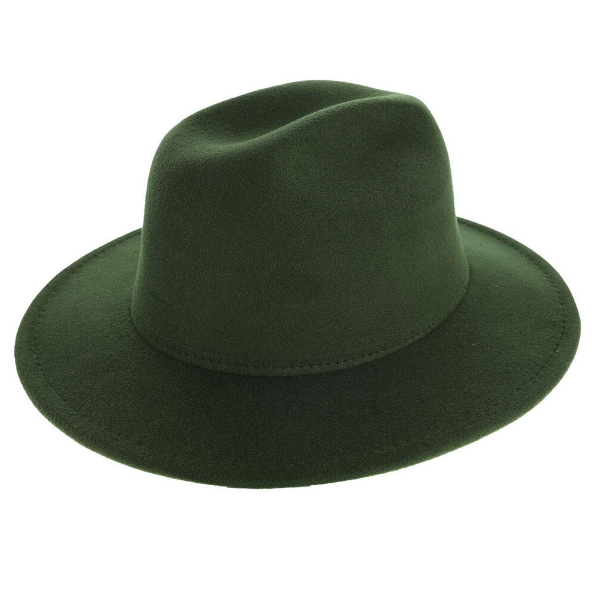 Olive Solid Color Fedora