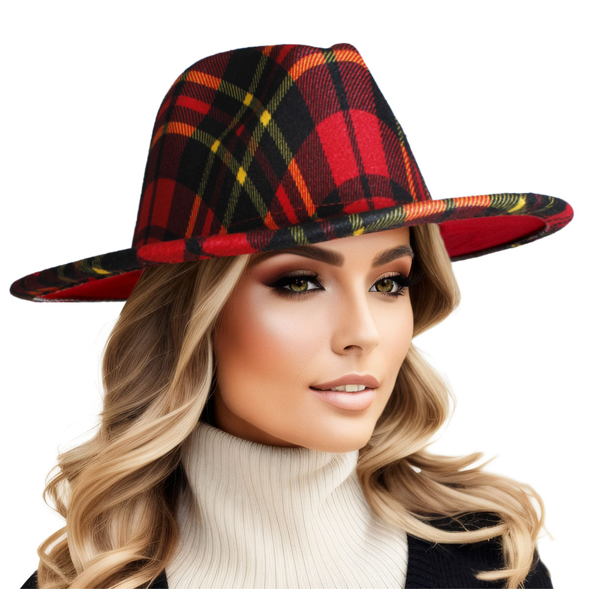 Red Plaid Fedora