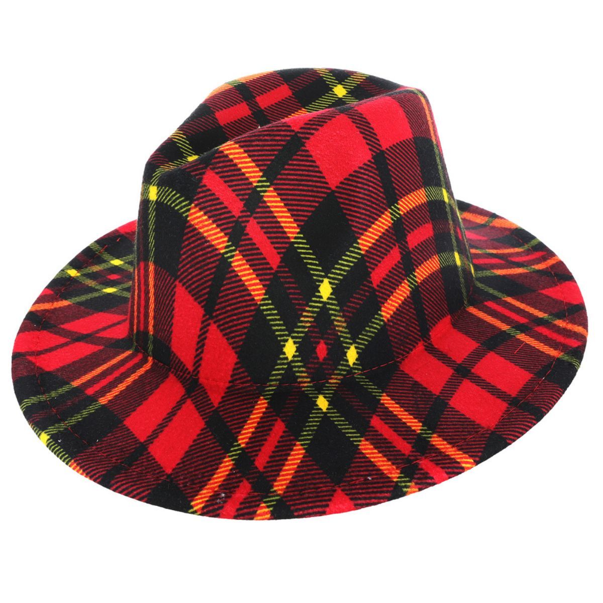 Red Plaid Fedora