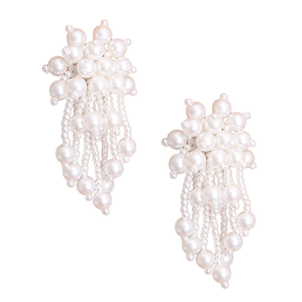 Cream Ball Pearl Cluster Studs