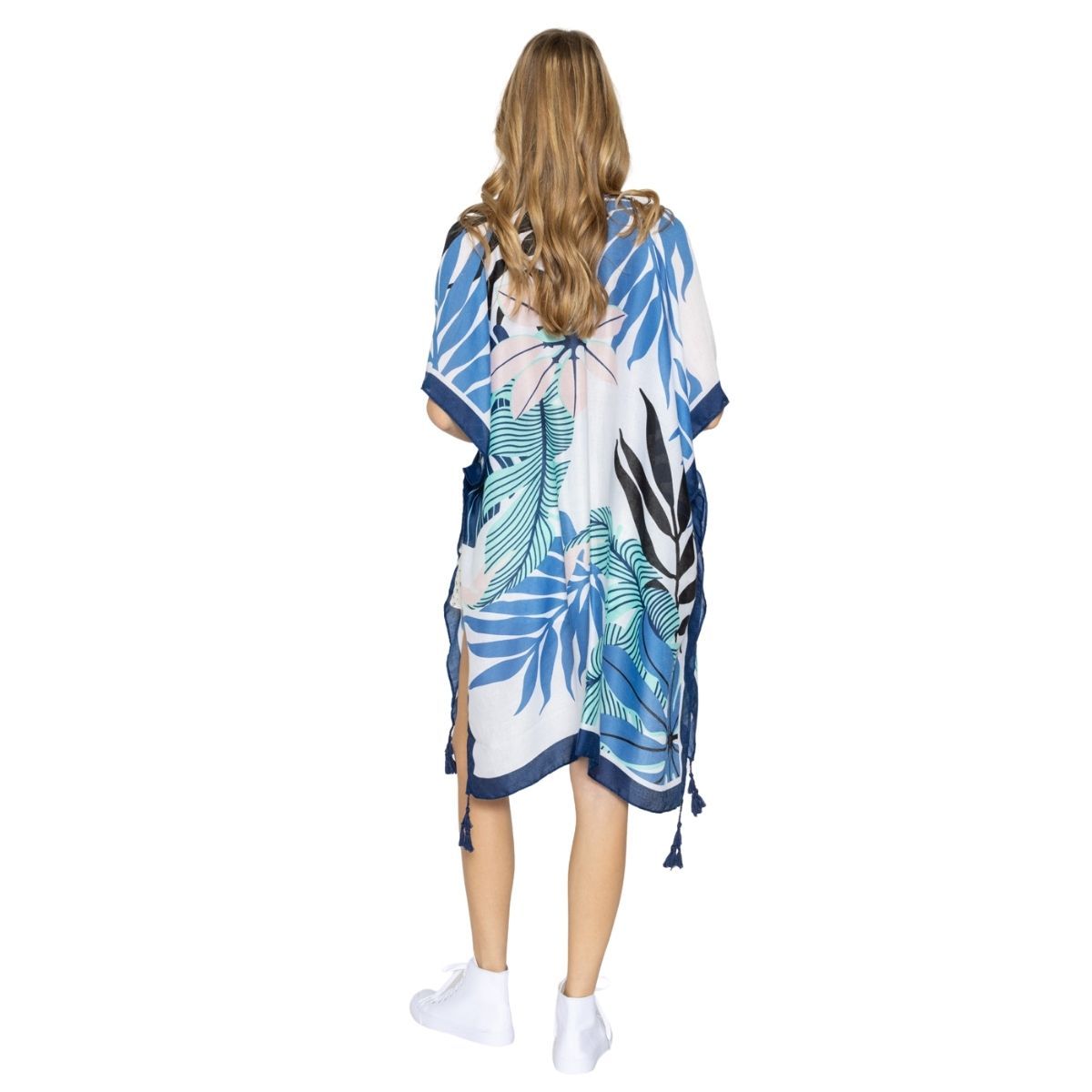 Navy Palm Tree Tropical Kimono