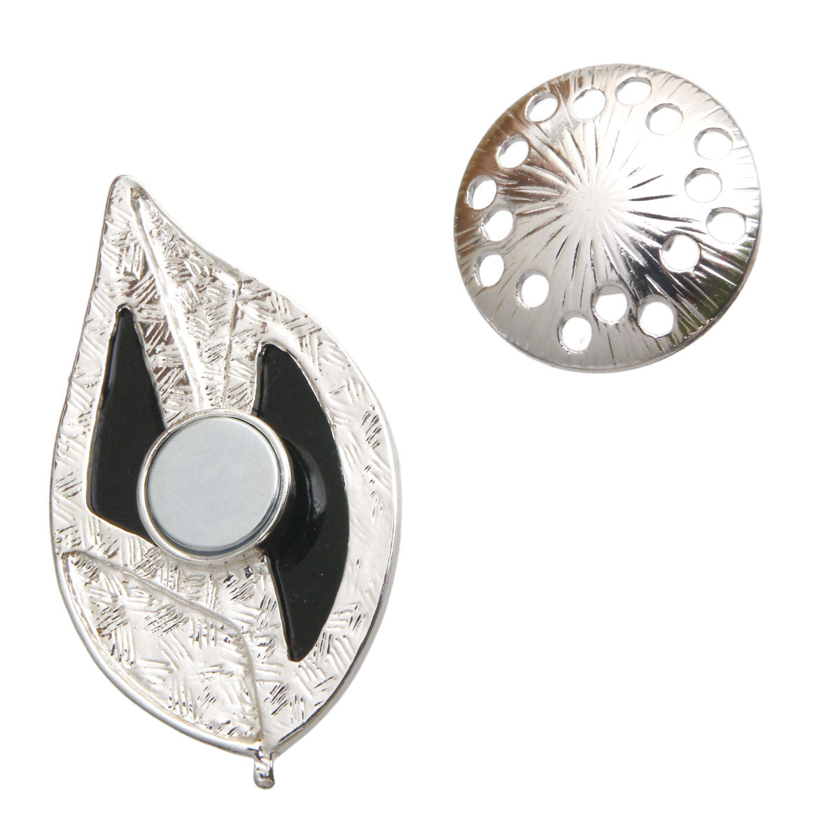 Silver Leaf Magnetic Brooch