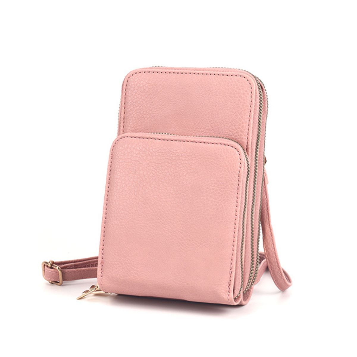 Pink Triple Pocket Crossbody